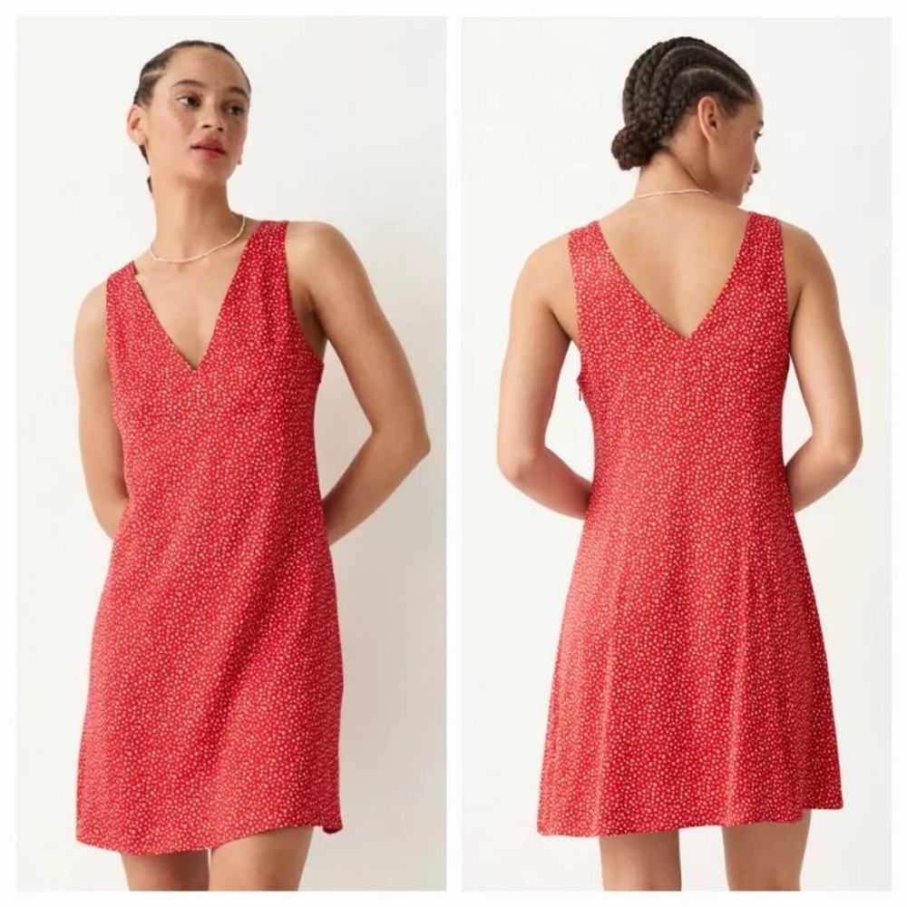 & Other Stories Printed Satin Mini Dress Red Size 8 / Medium